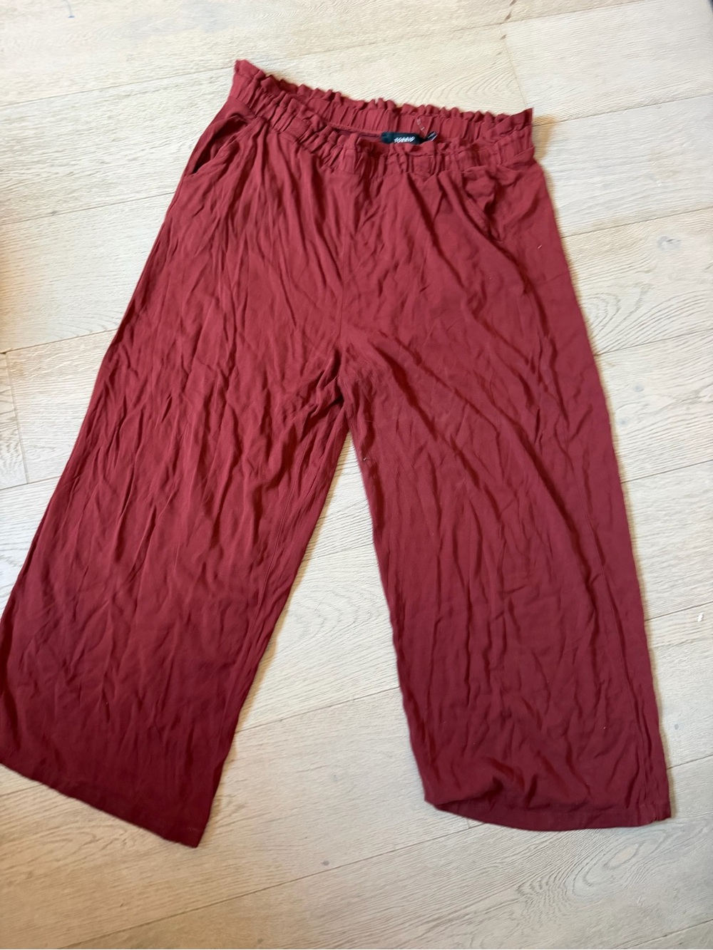 Torrid Wide Leg Elastic Waist Pants in Brick Red
